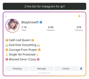 2 line bio for instagram for girl