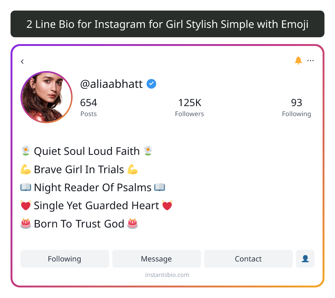 2 Line Bio for Instagram for Girl Stylish Simple with Emoji