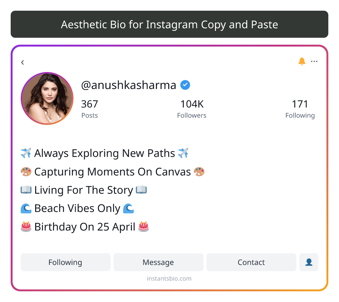 Aesthetic Bio for Instagram Copy and Paste