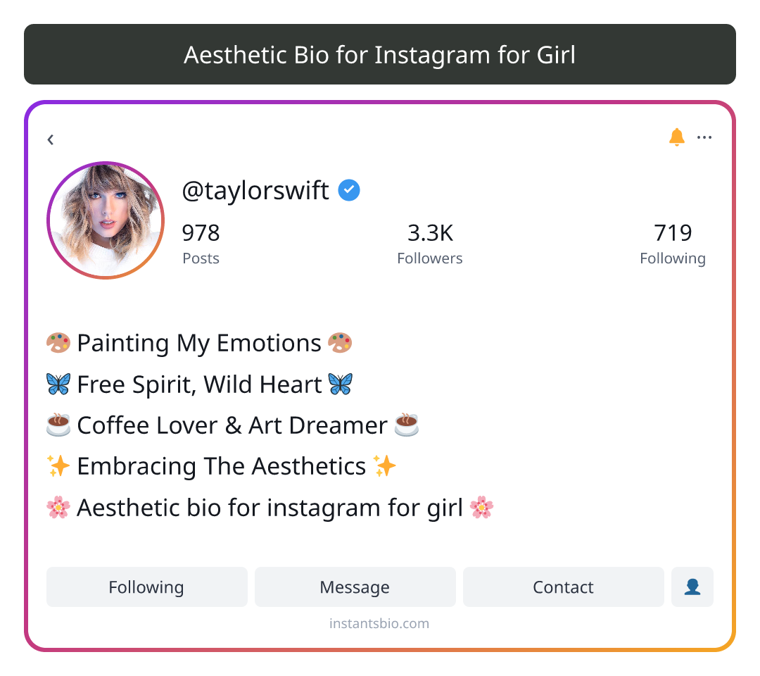 Aesthetic Bio for Instagram for Girl