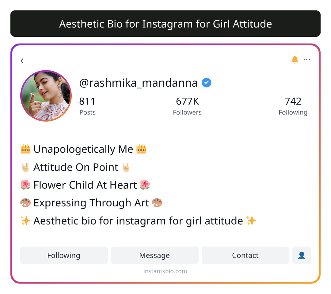 Aesthetic Bio for Instagram for Girl Attitude