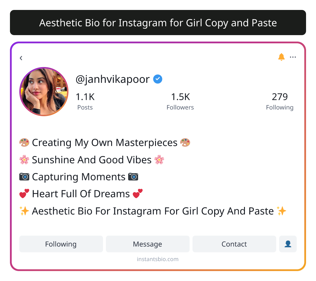 Aesthetic Bio for Instagram for Girl Copy and Paste