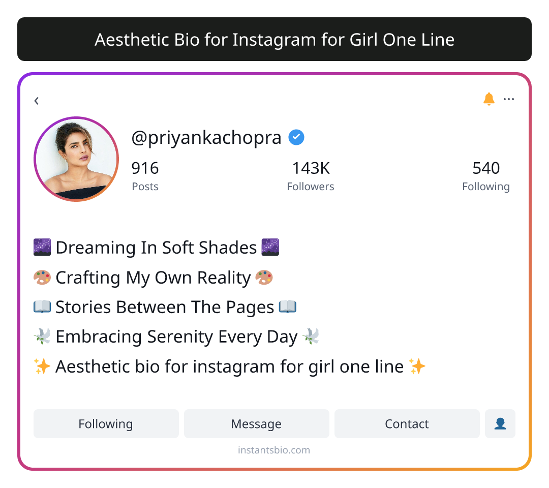 Aesthetic Bio for Instagram for Girl One Line