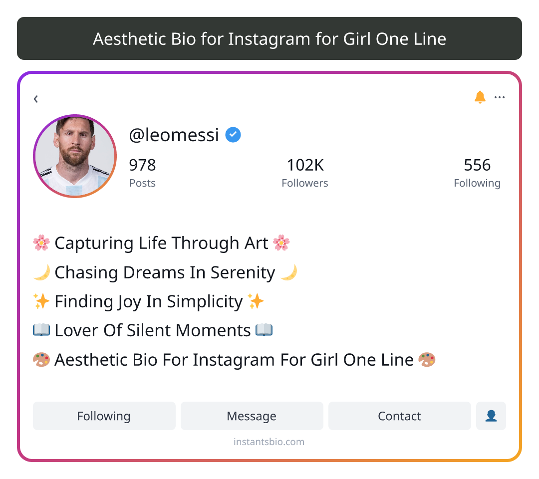 Aesthetic Bio for Instagram for Girl One Line