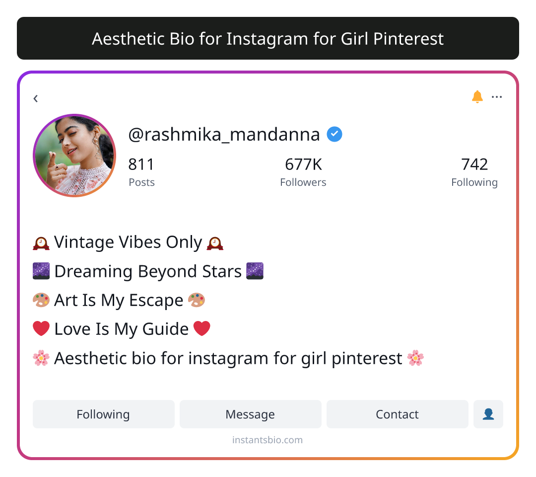 Aesthetic Bio for Instagram for Girl Pinterest