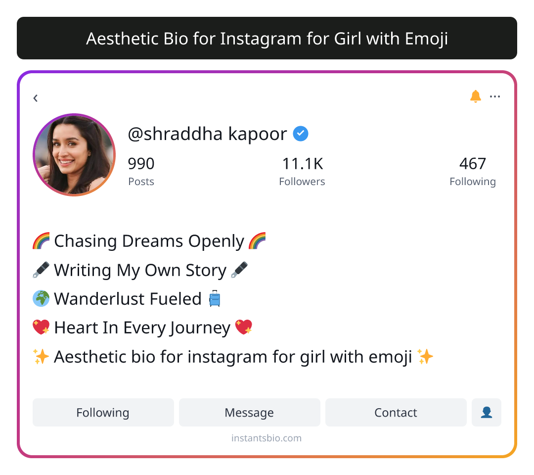 Aesthetic Bio for Instagram for Girl with Emoji