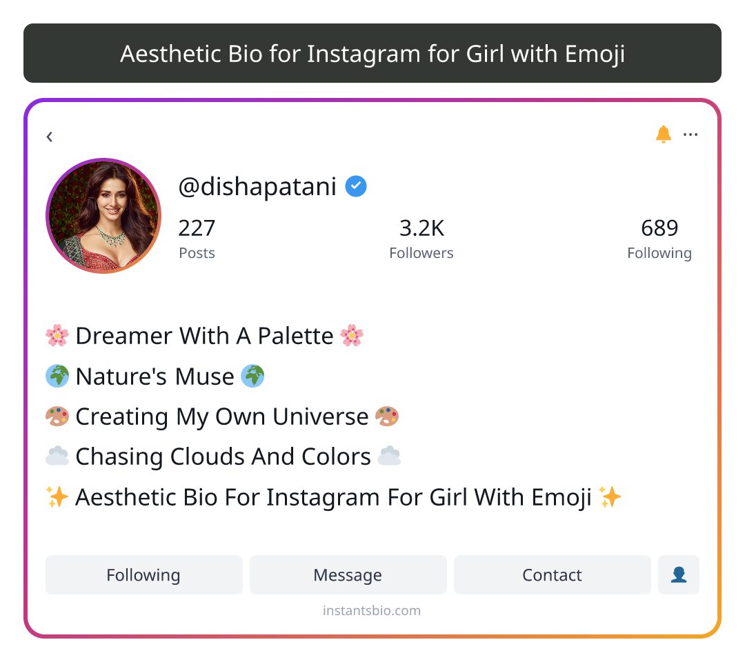 Aesthetic Bio for Instagram for Girl with Emoji
