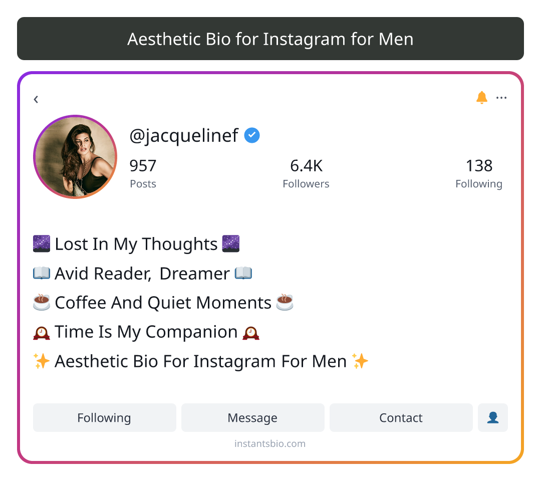 Aesthetic Bio for Instagram for Men