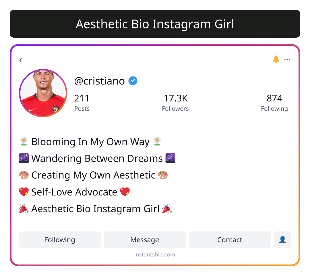 Aesthetic Bio Instagram Girl