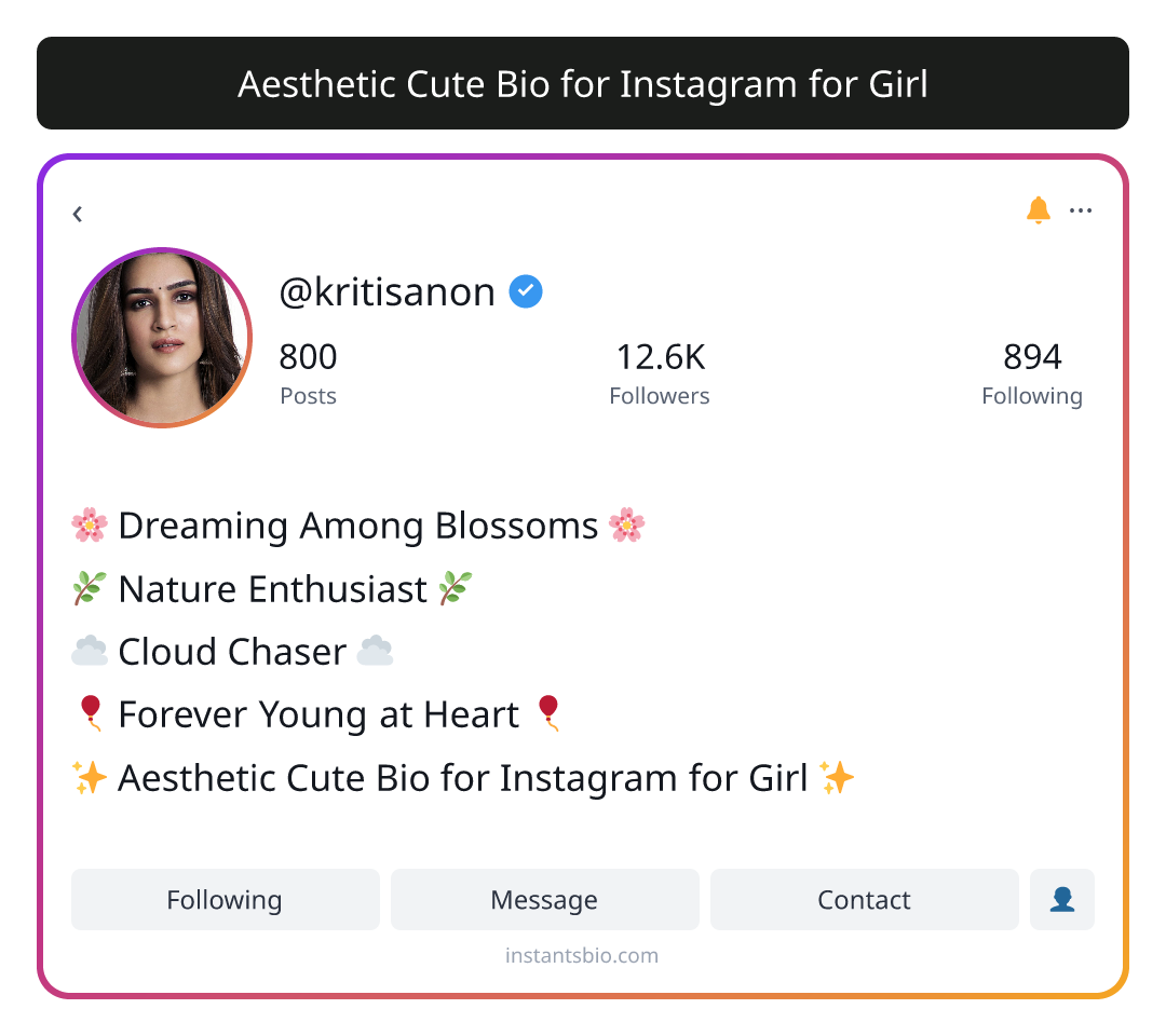 Aesthetic Cute Bio for Instagram for Girl - aesthetic bio for instagram for girl