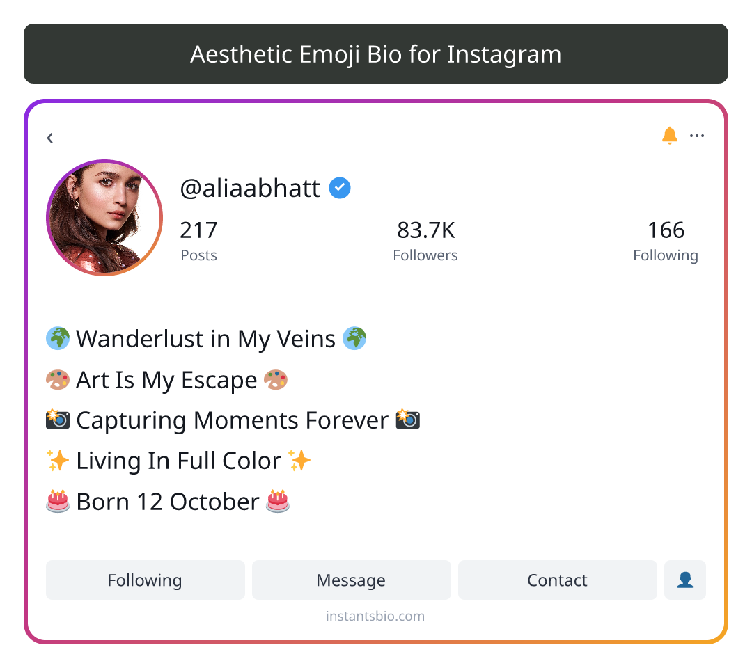 Aesthetic Emoji Bio for Instagram - aesthetic bio for instagram