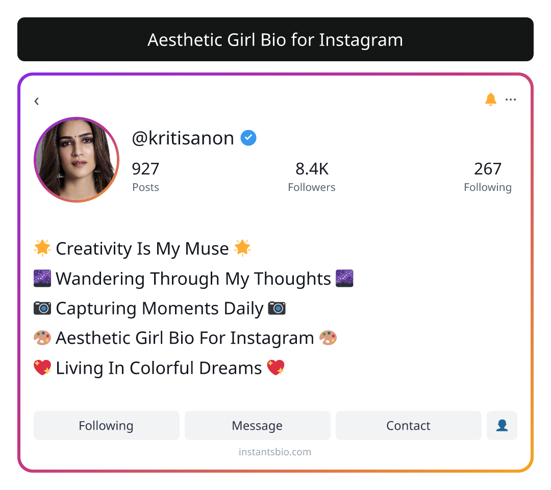 Aesthetic Girl Bio for Instagram