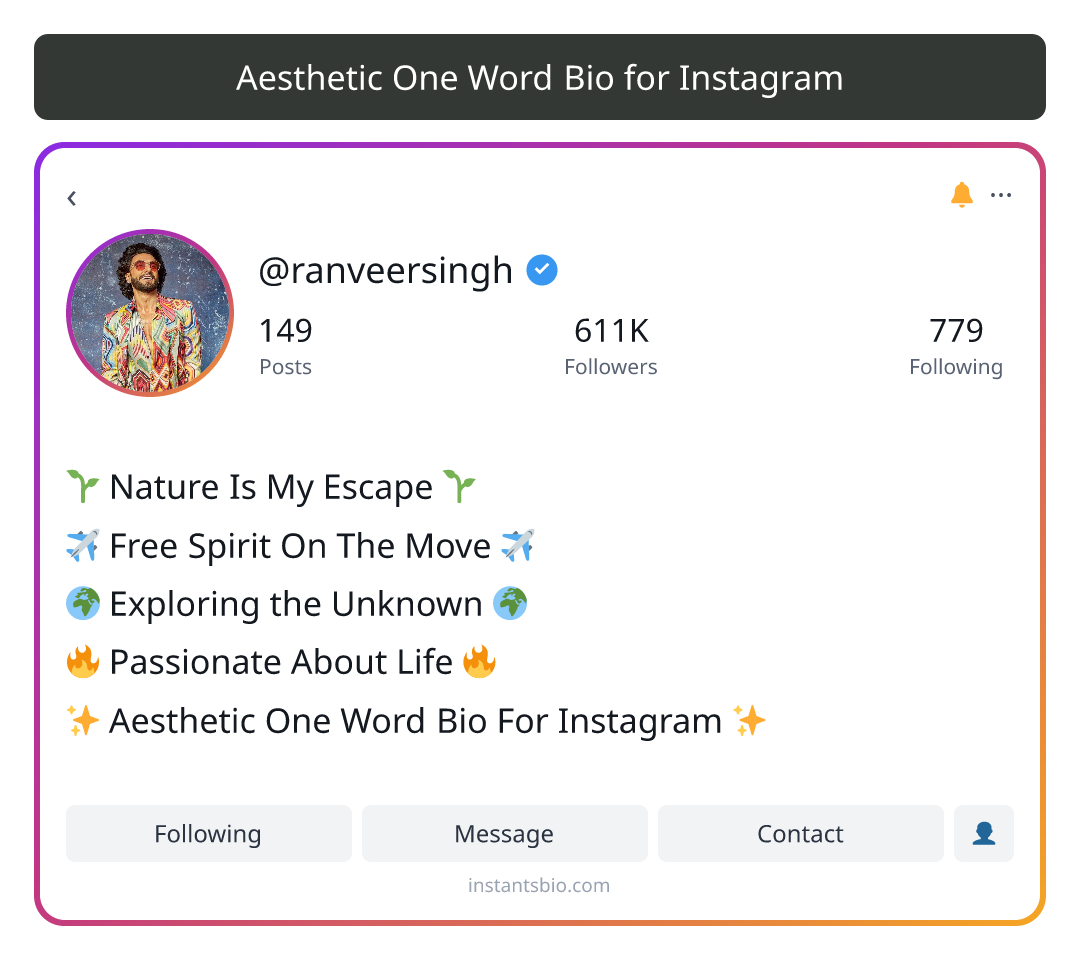 Aesthetic One Word Bio for Instagram - aesthetic bio for instagram
