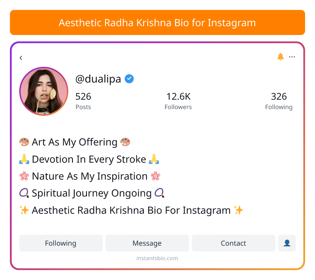 Aesthetic Radha Krishna Bio for Instagram