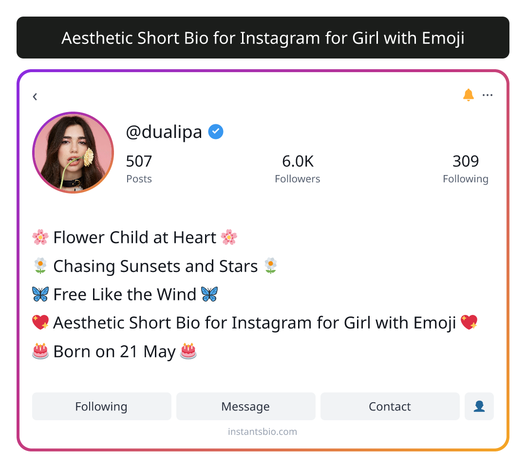 Aesthetic Short Bio for Instagram for Girl with Emoji - aesthetic bio for instagram for girl