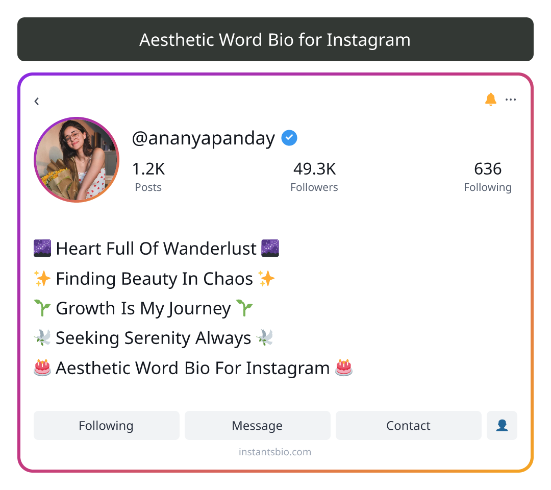 Aesthetic Word Bio for Instagram - aesthetic bio for instagram