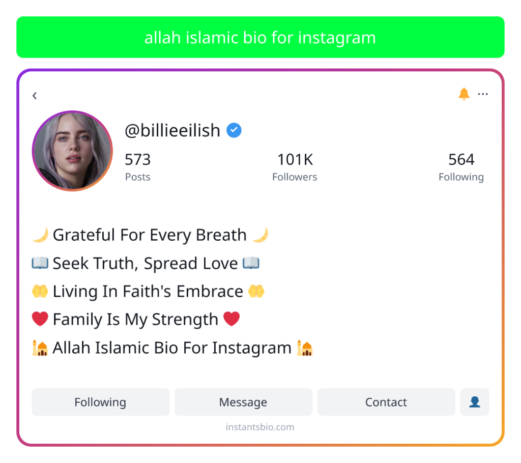 allah islamic bio for instagram