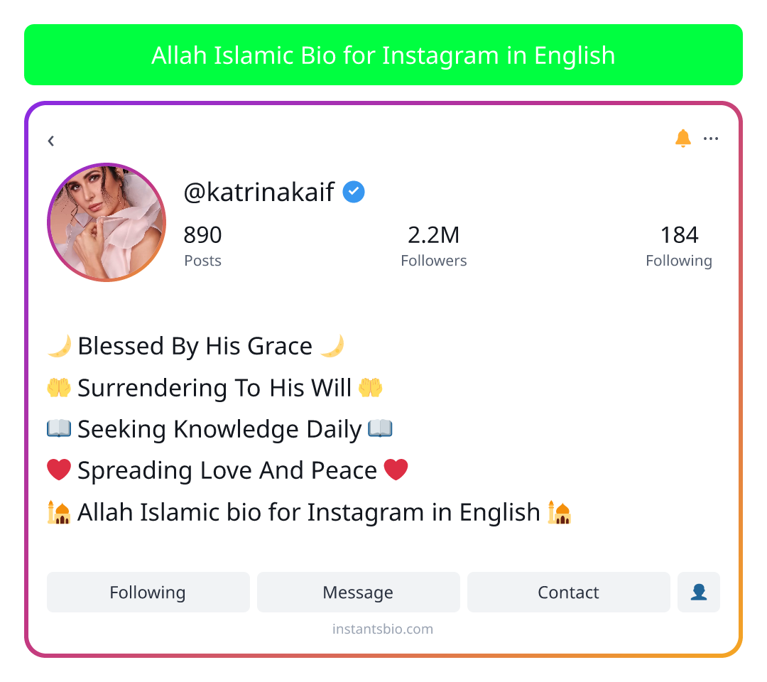 Allah Islamic Bio for Instagram in English