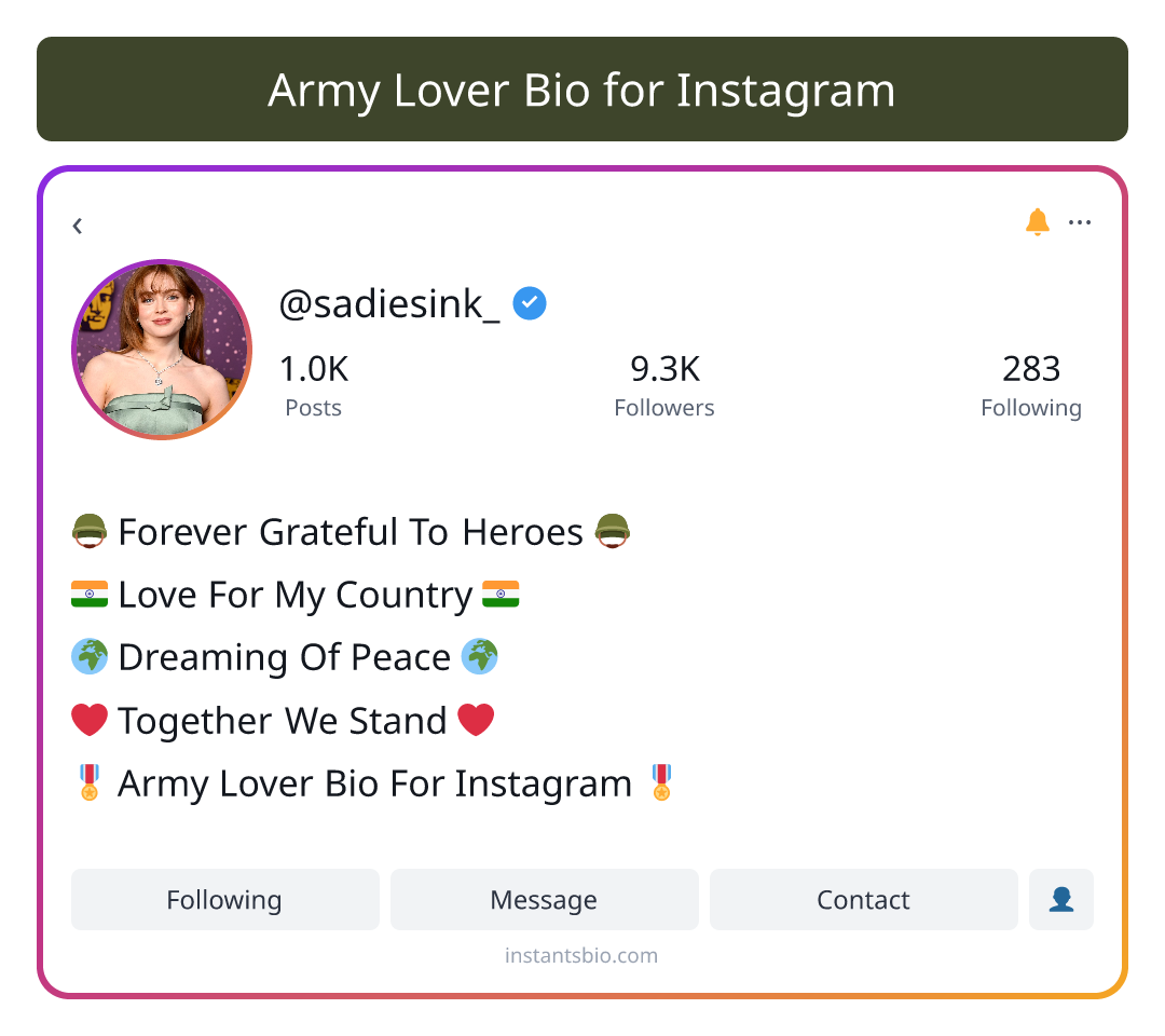 Army Lover Bio for Instagram - army bio for instagram