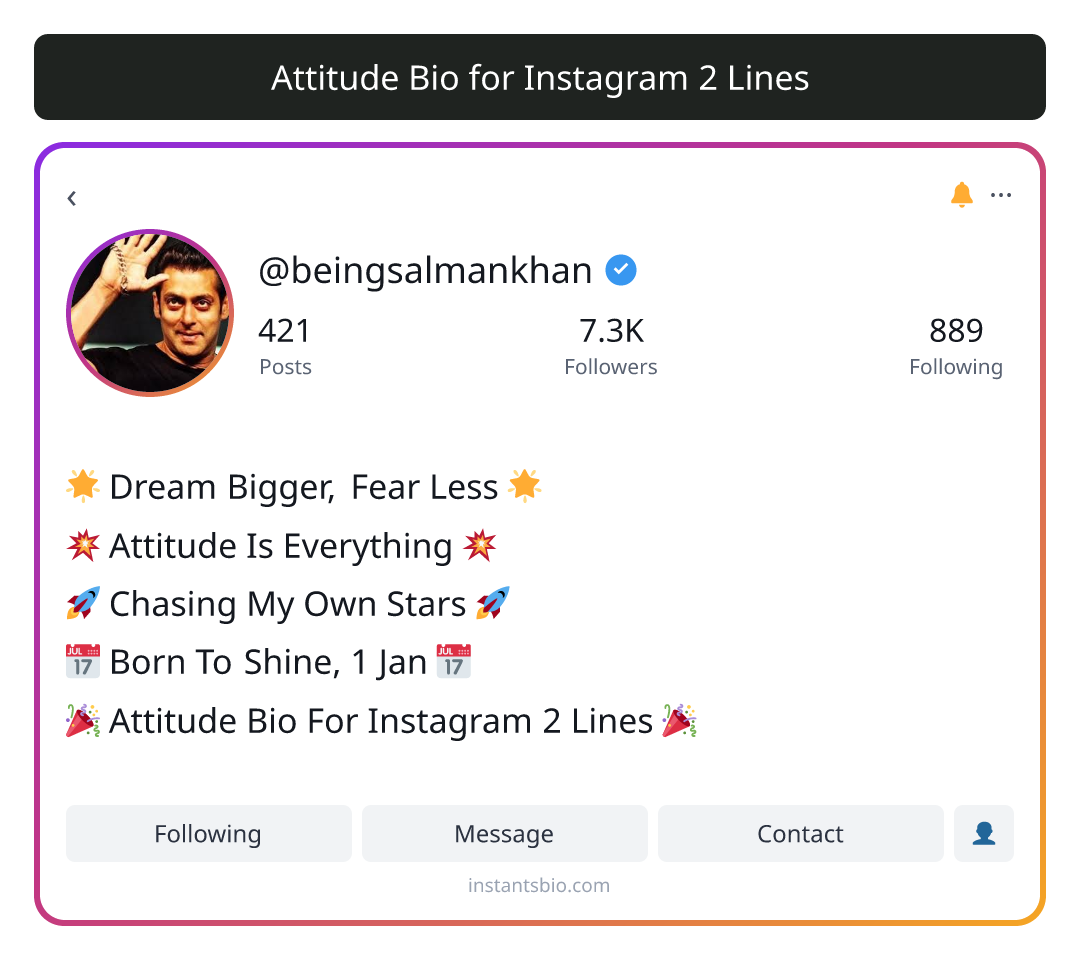 Attitude Bio for Instagram 2 Lines