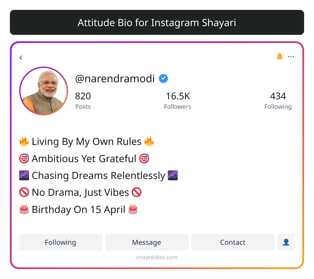 Attitude Bio for Instagram Shayari