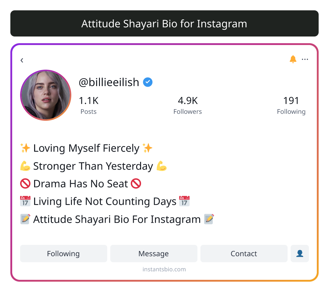 Attitude Shayari Bio for Instagram - attitude bio for instagram