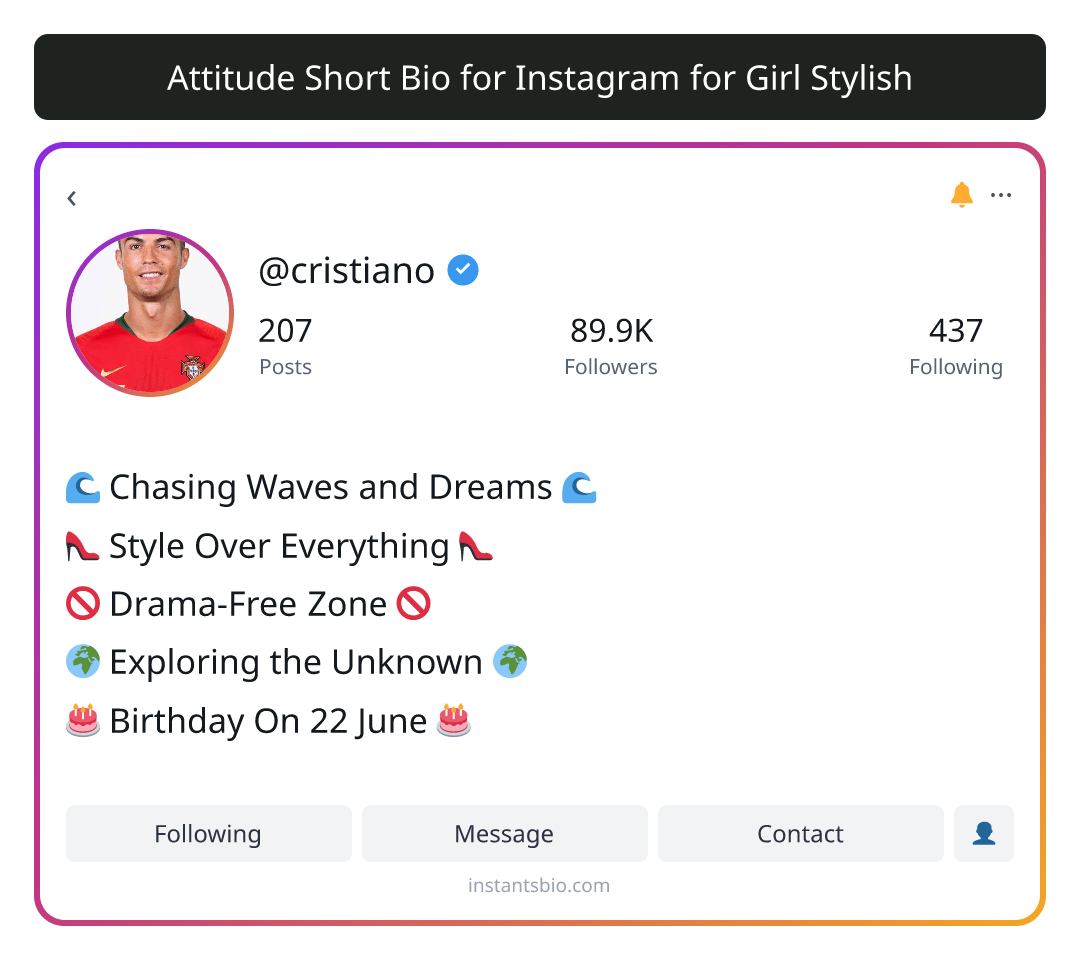 Attitude Short Bio for Instagram for Girl Stylish - attitude bio for instagram