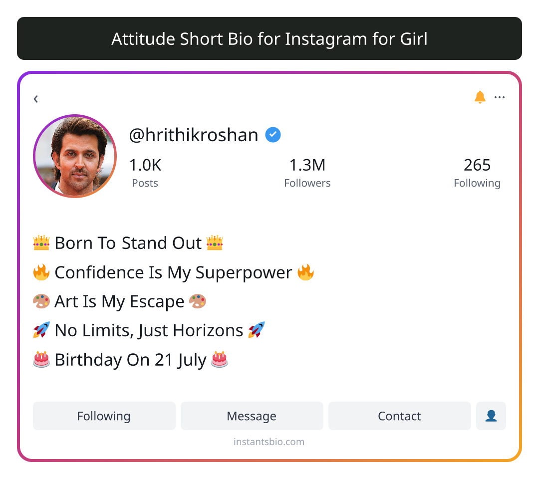 Attitude Short Bio for Instagram for Girl - attitude bio for instagram