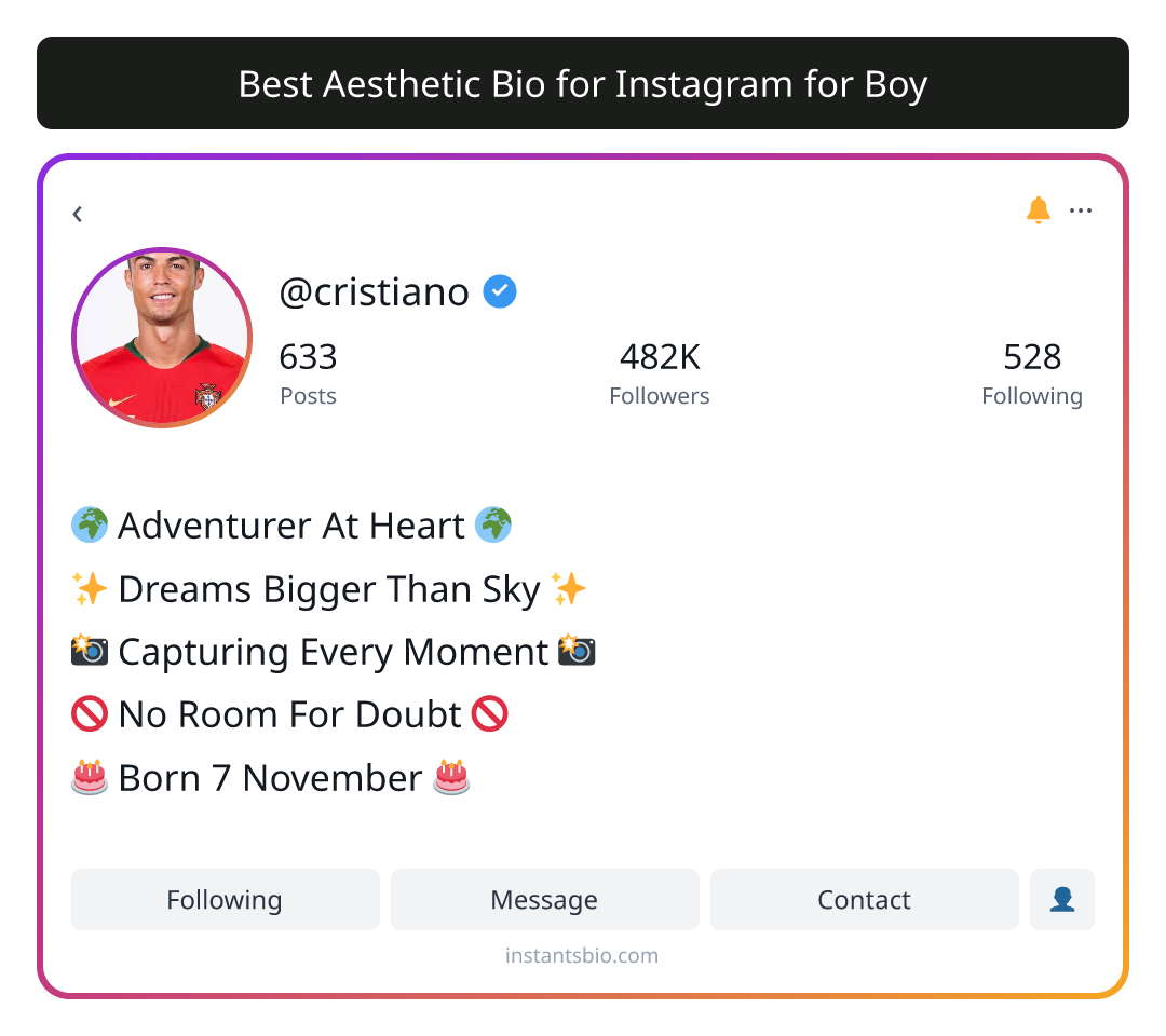 Best Aesthetic Bio for Instagram for Boy - best bio for instagram