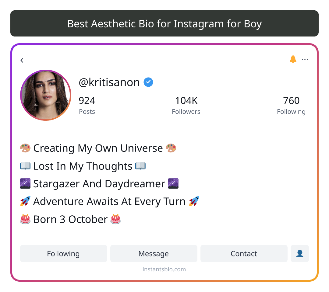 Best Aesthetic Bio for Instagram for Boy