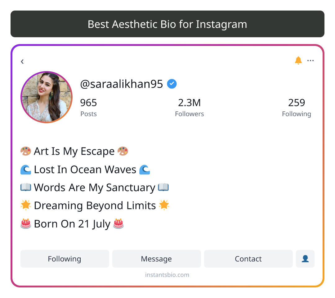 Best Aesthetic Bio for Instagram