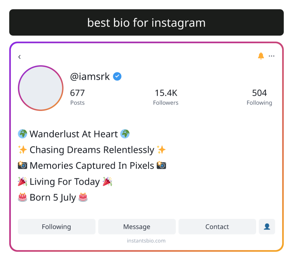 best bio for instagram
