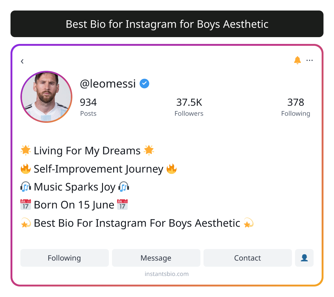 Best Bio for Instagram for Boys Aesthetic