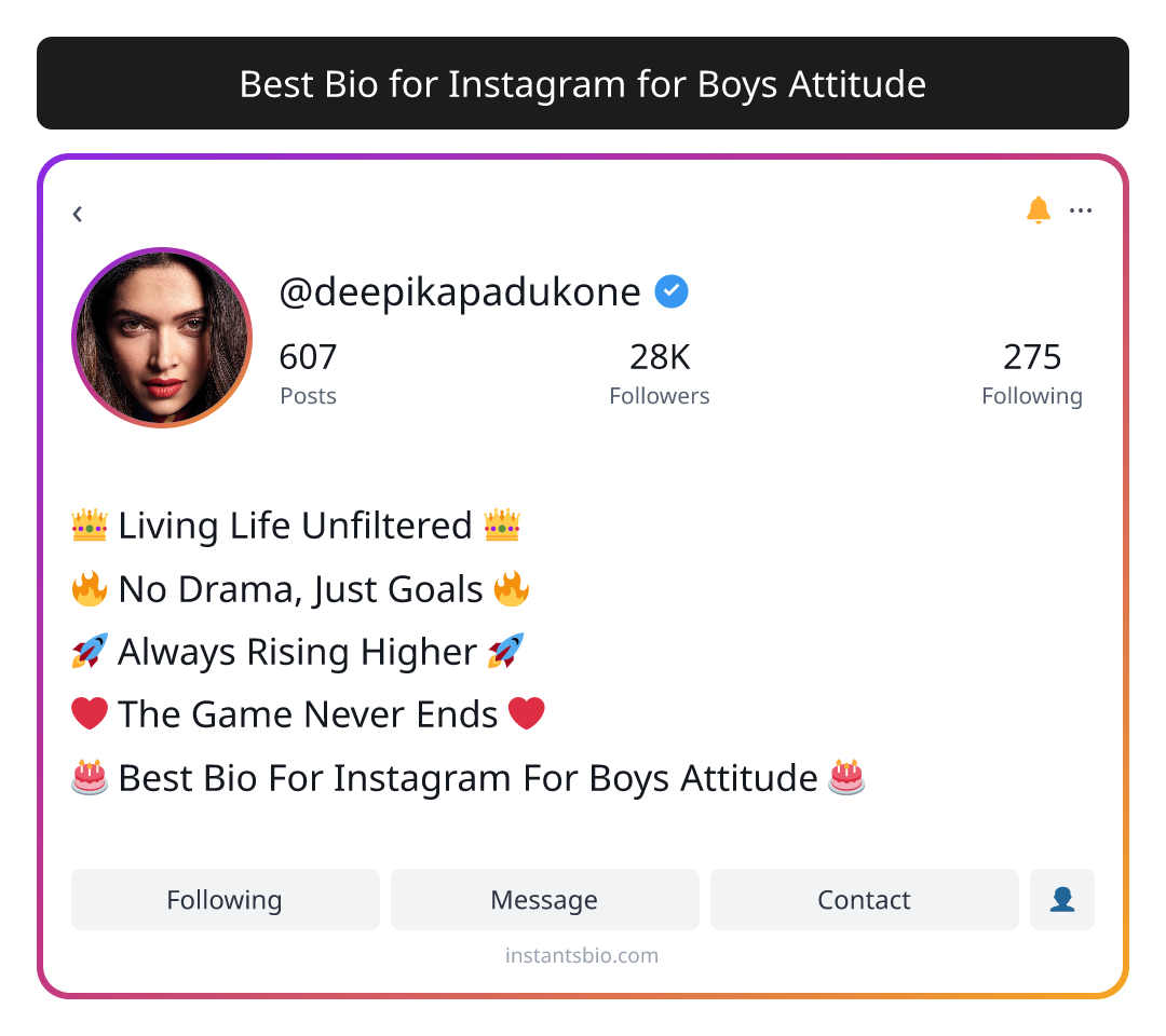 Best Bio for Instagram for Boys Attitude