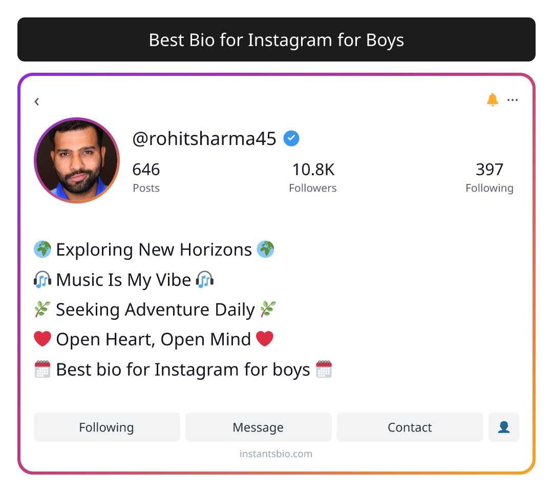 Best Bio for Instagram for Boys