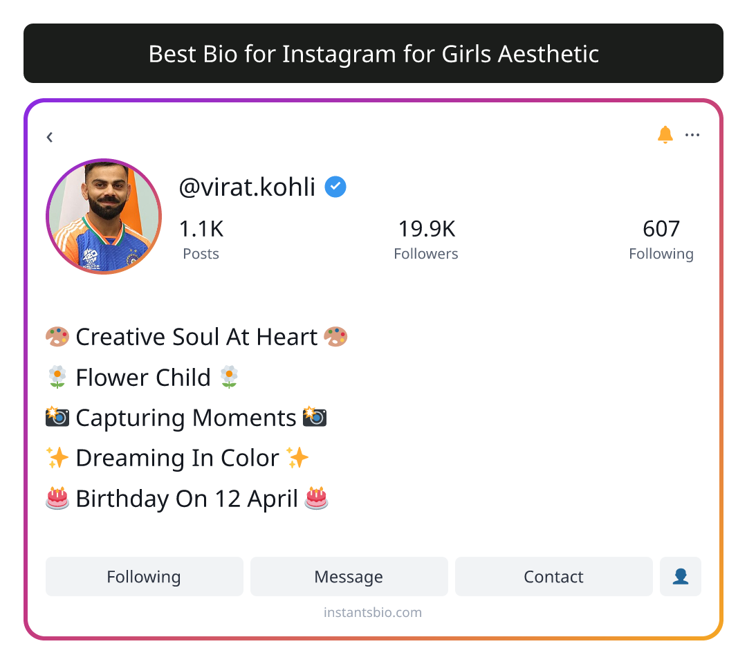 Best Bio for Instagram for Girls Aesthetic