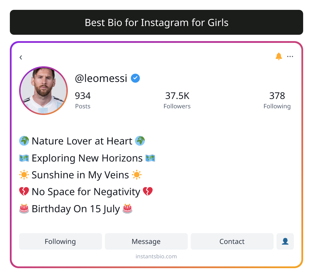 Best Bio for Instagram for Girls