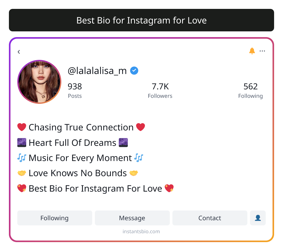 Best Bio for Instagram for Love
