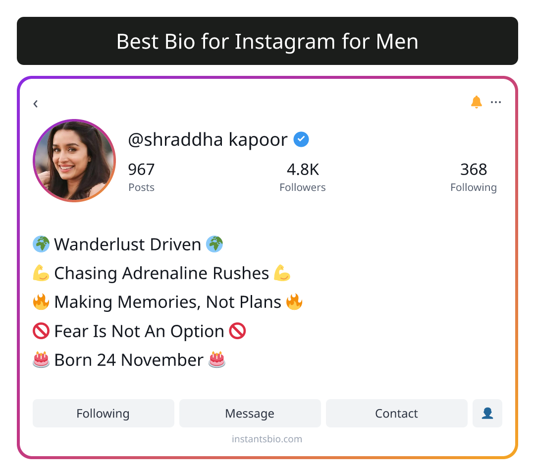 Best Bio for Instagram for Men