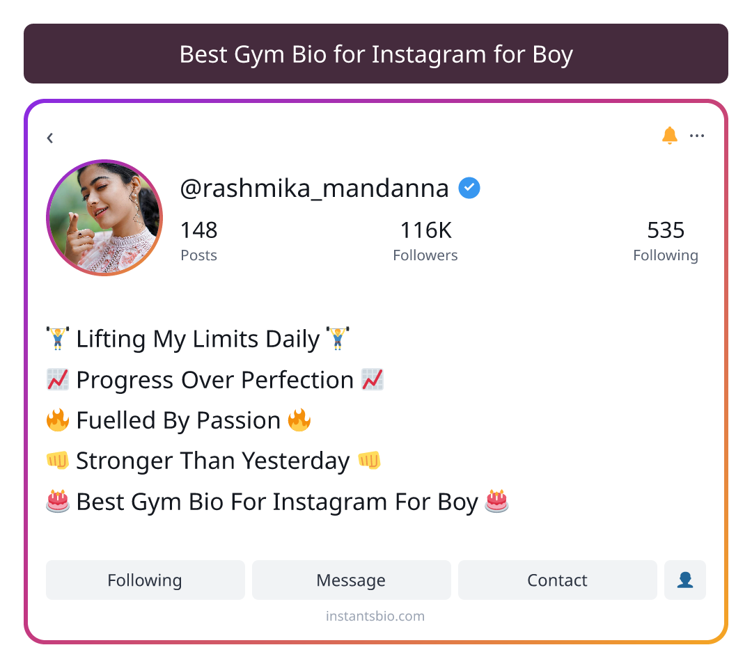 Best Gym Bio for Instagram for Boy