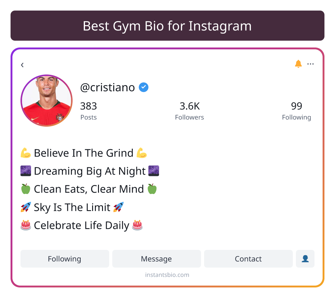 Best Gym Bio for Instagram
