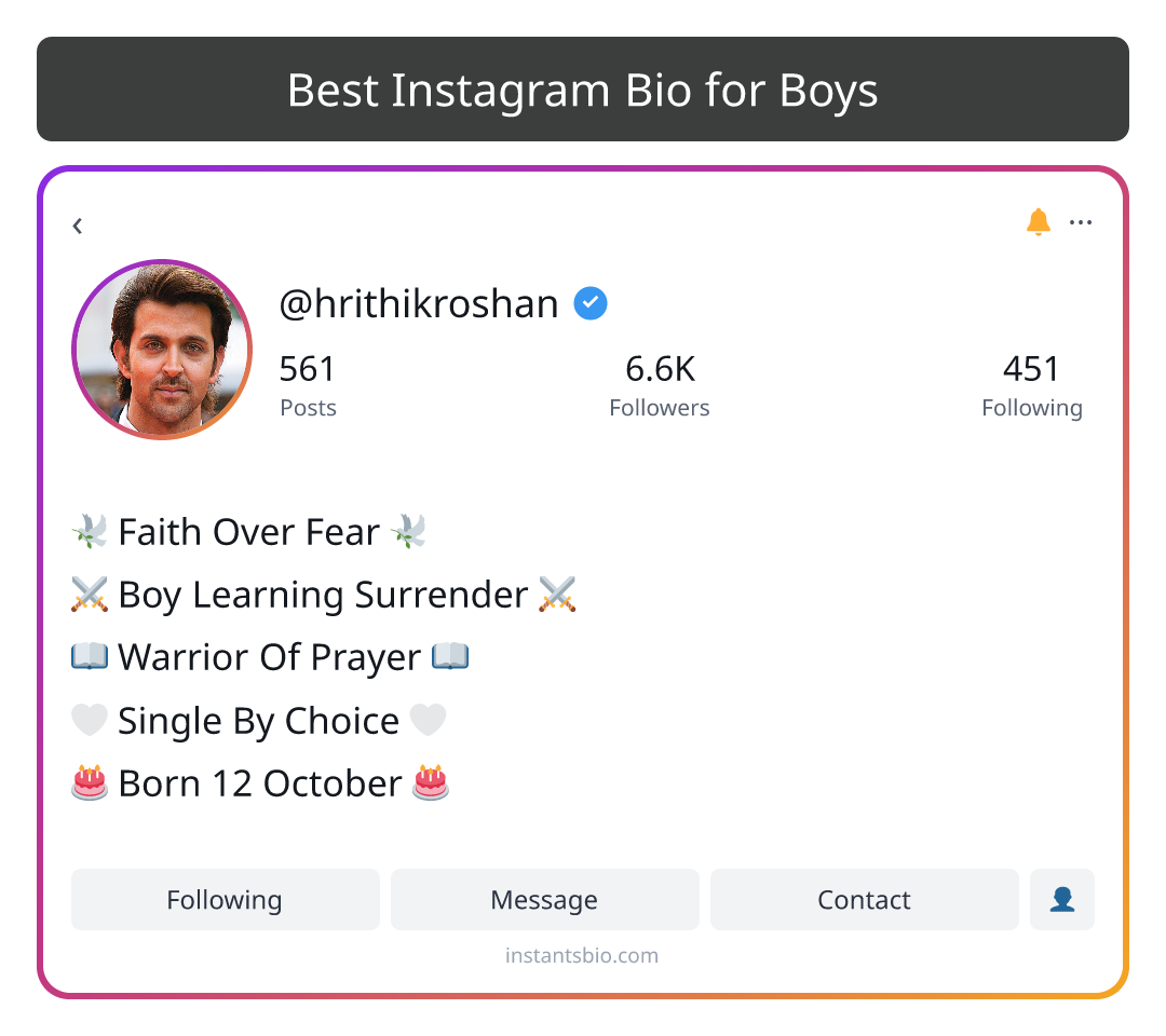 Best Instagram Bio for Boys