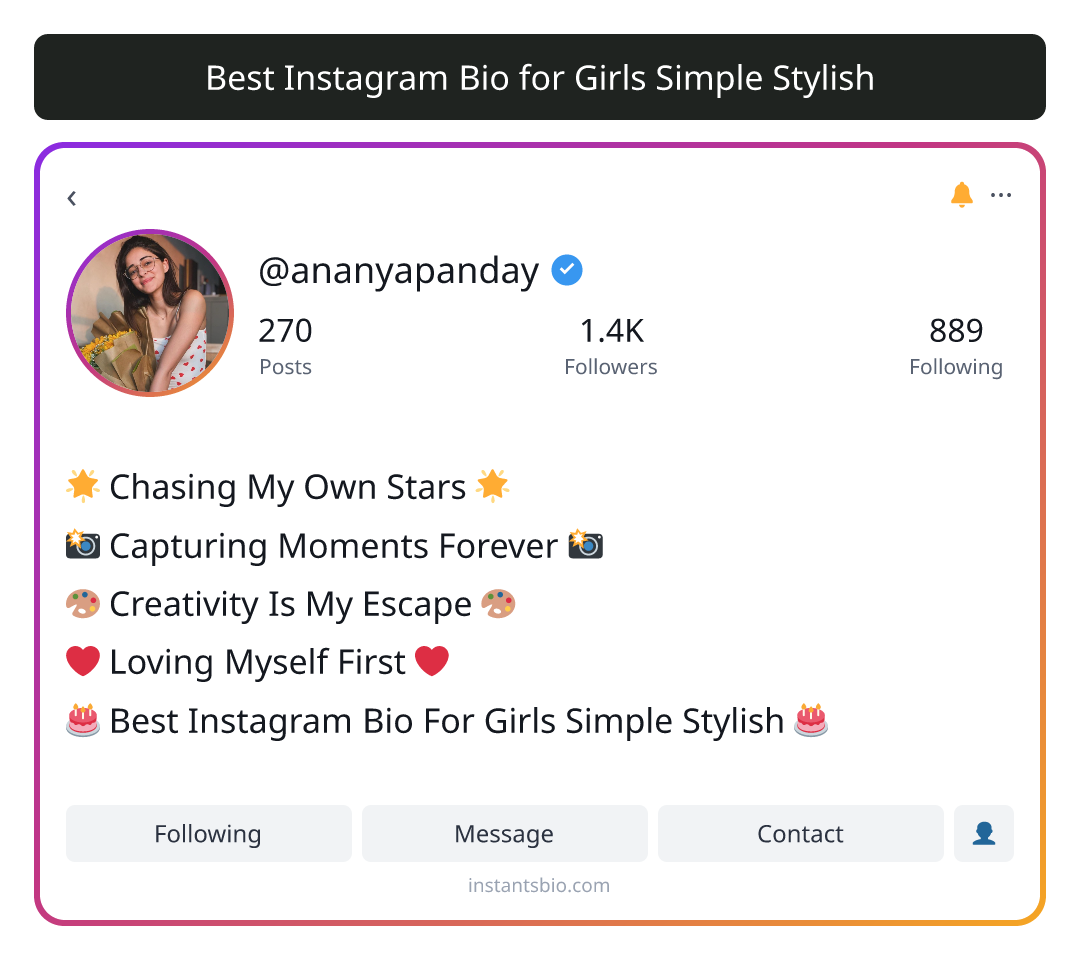 Best Instagram Bio for Girls Simple Stylish