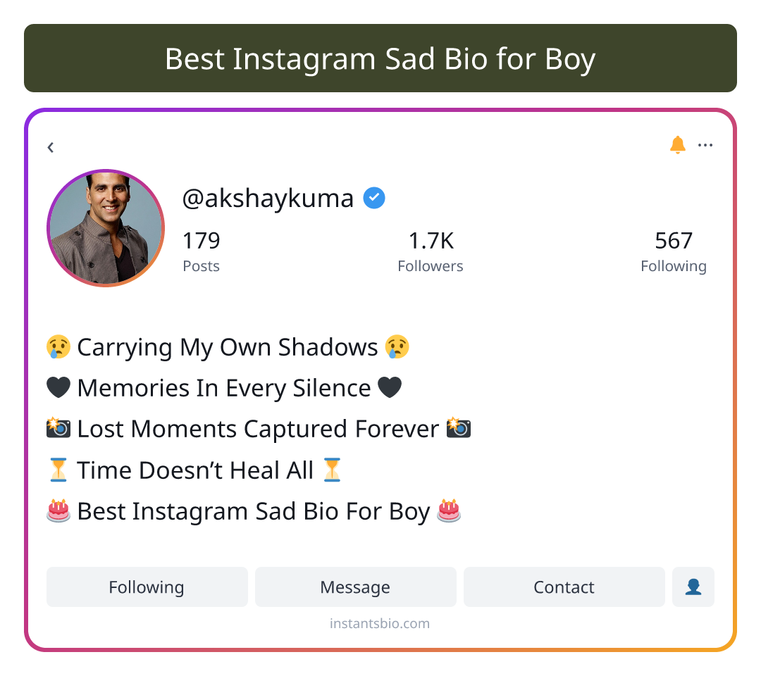 Best Instagram Sad Bio for Boy