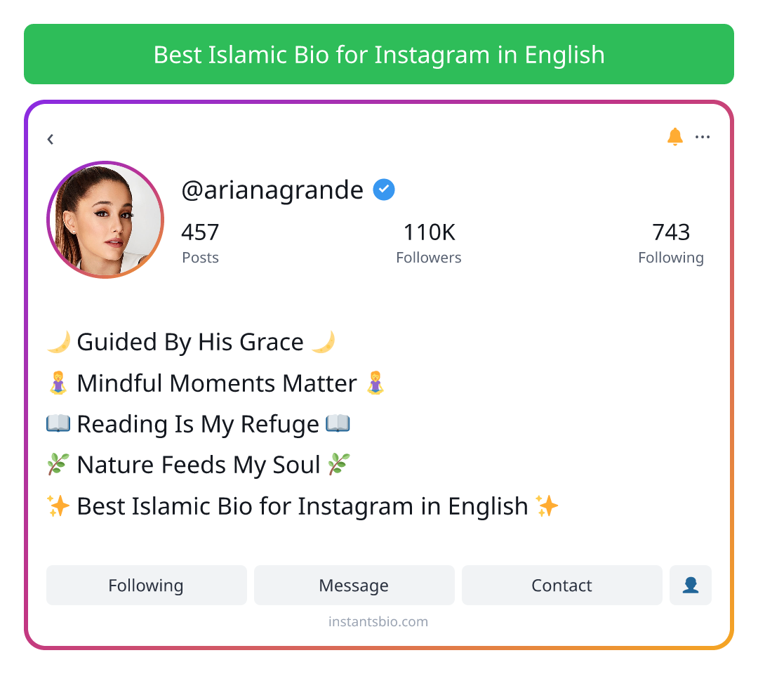 Best Islamic Bio for Instagram in English