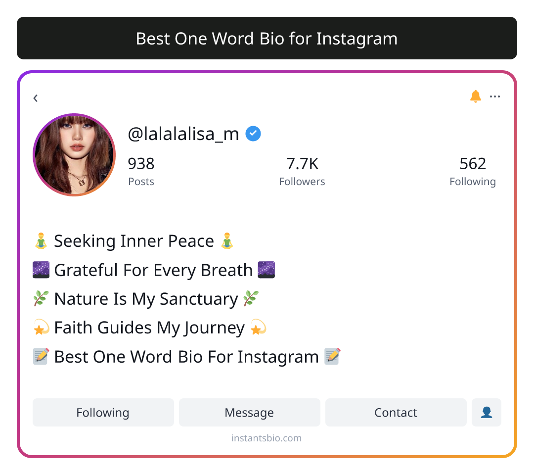 Best One Word Bio for Instagram - best bio for instagram