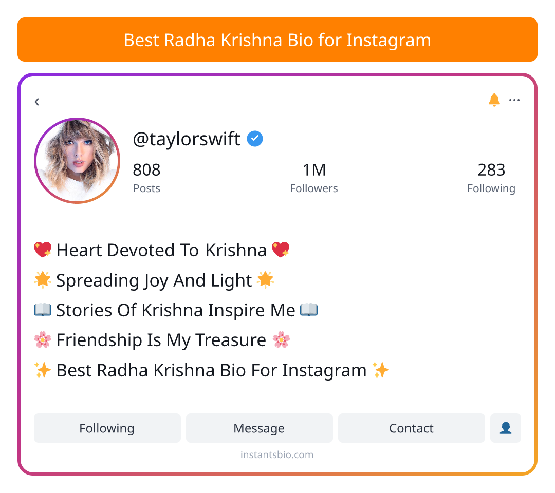 Best Radha Krishna Bio for Instagram
