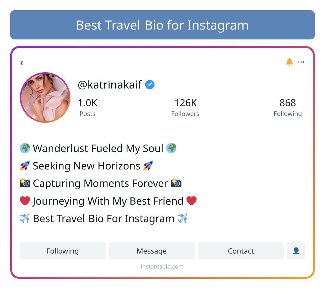 Best Travel Bio for Instagram