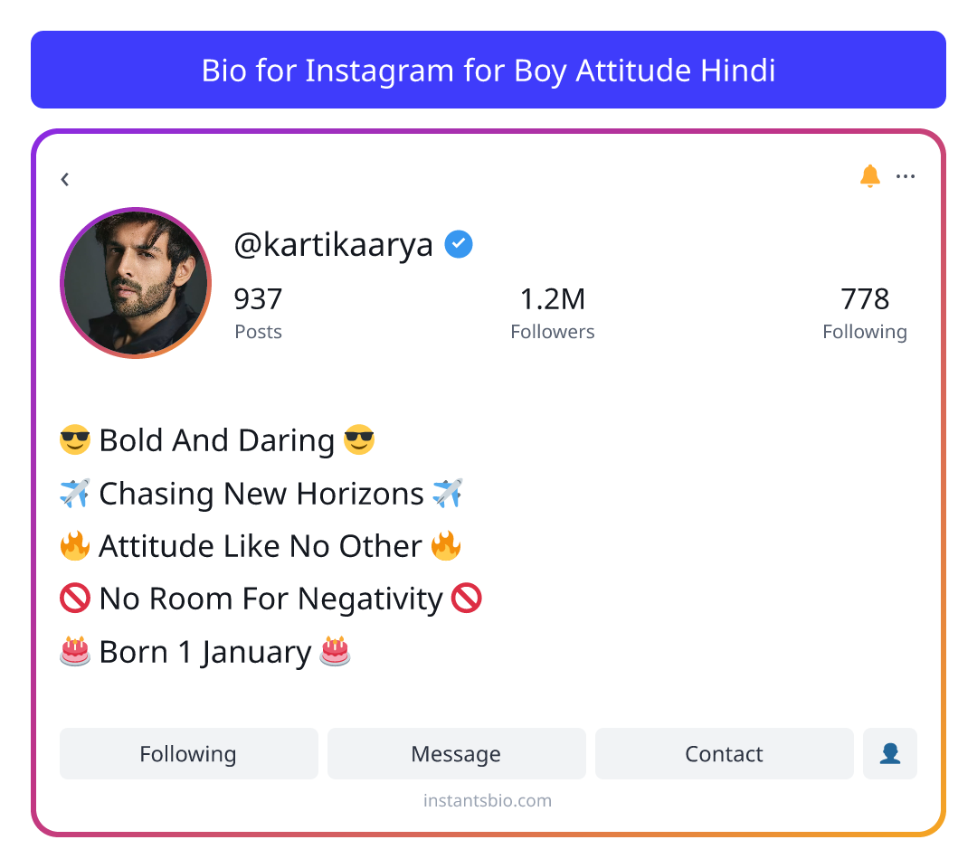 Bio for Instagram for Boy Attitude Hindi