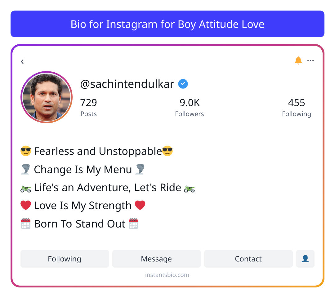 Bio for Instagram for Boy Attitude Love